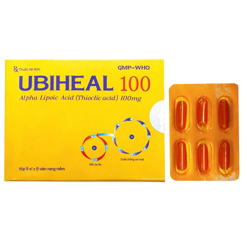 Ubiheal 100 điều trị các rối loạn cảm giác do bệnh thần kinh đái tháo đường (5 vỉ x 6 viên) - 